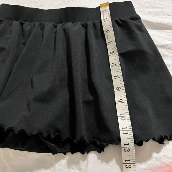 Catalina Black Ruffle Swim Skirt Bikini Bottom Size L Coverup